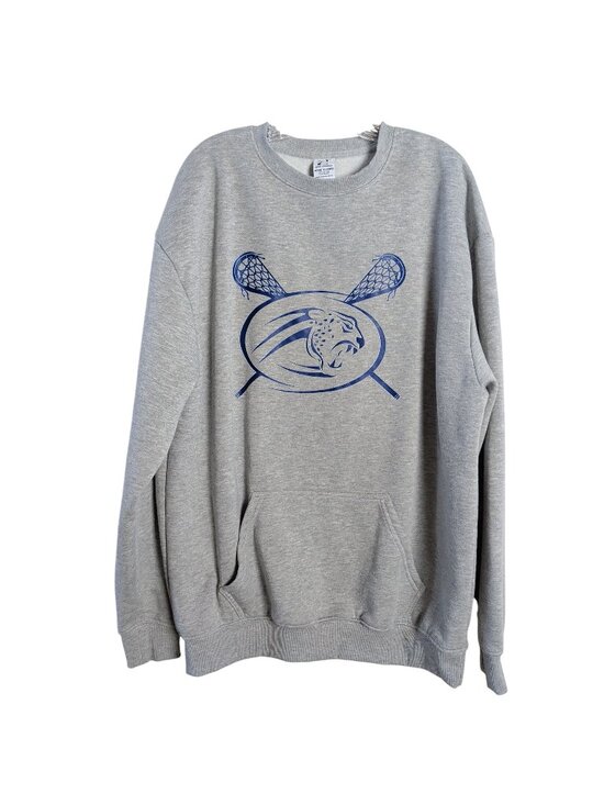 Epic Sports Other - Epic Sports Lacrosse Sweatshirt Mens XL Gray Cougar Graphic Kangaroo Pocket Crew